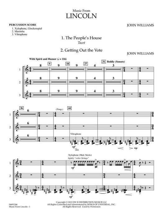 Music from Lincoln Score and Parts | 小雅音樂 Hsiaoya Music