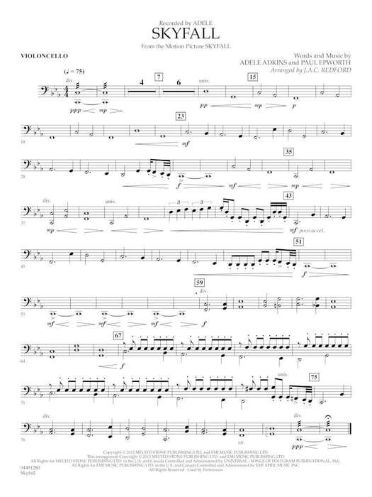 Skyfall with Vocal Solo and opt. SATB Chorus Score and Parts 獨奏 合唱 | 小雅音樂 Hsiaoya Music