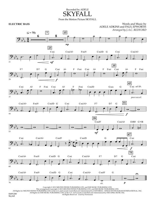 Skyfall with Vocal Solo and opt. SATB Chorus Score and Parts 獨奏 合唱 | 小雅音樂 Hsiaoya Music