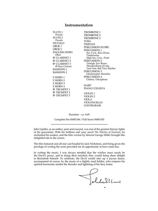 Devil's Dance (from The Witches of Eastwick) Score and Parts 舞曲 | 小雅音樂 Hsiaoya Music