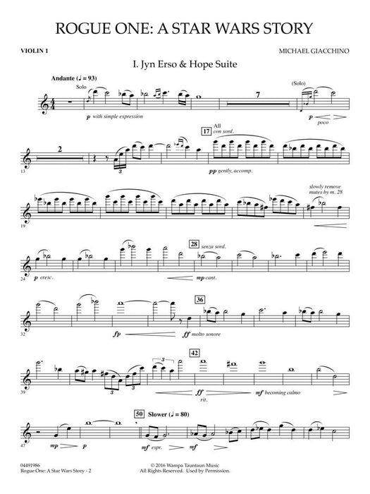 Rogue One: A Star Wars Story Score and Parts | 小雅音樂 Hsiaoya Music