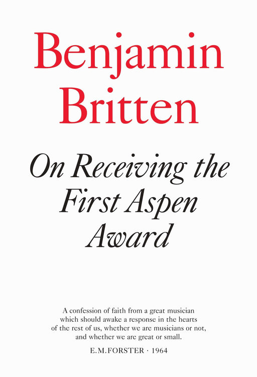 On Receiving the First Aspen Award 布瑞頓 | 小雅音樂 Hsiaoya Music
