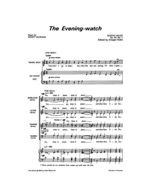 The Evening-watch 霍爾斯特,古斯塔夫 | 小雅音樂 Hsiaoya Music