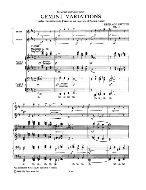 Gemini Variations 布瑞頓 詠唱調 | 小雅音樂 Hsiaoya Music