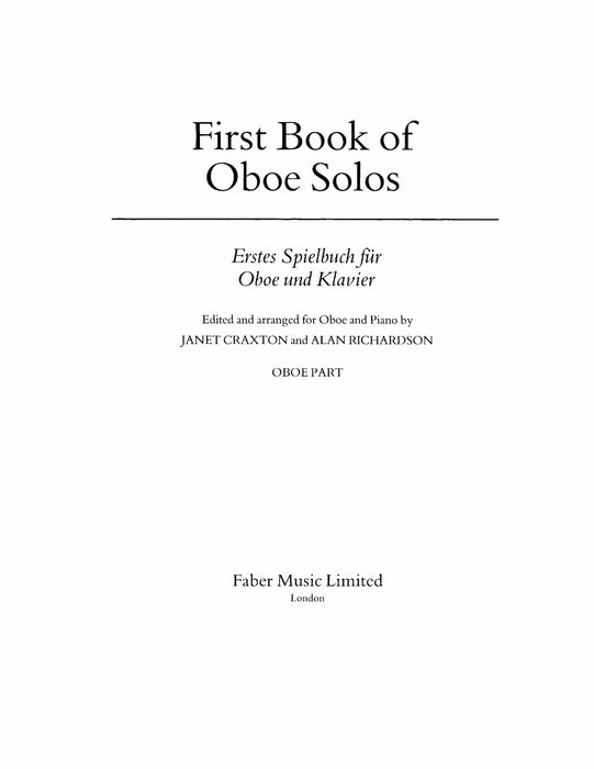 First Book of Oboe Solos 雙簧管 獨奏 | 小雅音樂 Hsiaoya Music