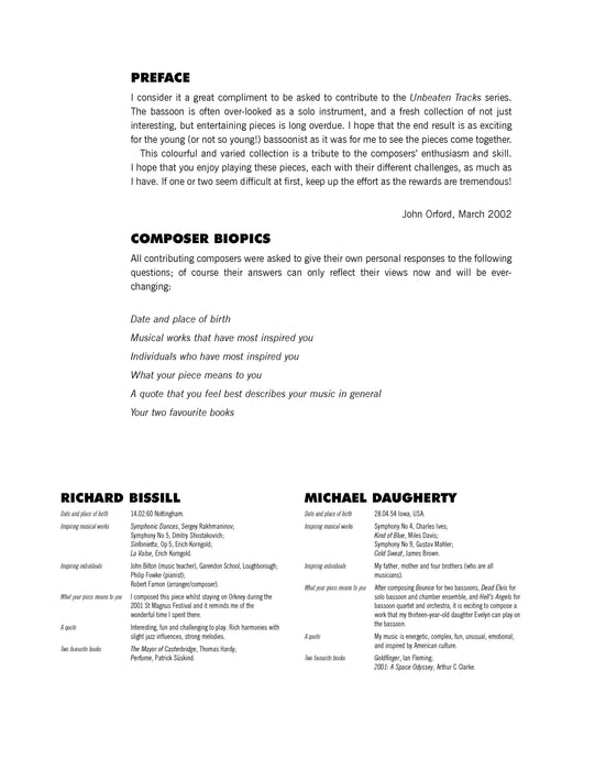 Unbeaten Tracks (Bassoon) 低音管 | 小雅音樂 Hsiaoya Music