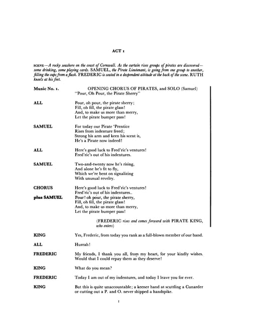 The Pirates of Penzance (Libretto) 彭贊斯的海盜或奴隸的責任 | 小雅音樂 Hsiaoya Music