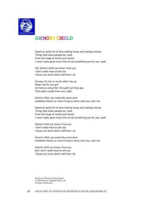 Shooting at the Moon The collected lyrics of Kevin Ayers | 小雅音樂 Hsiaoya Music