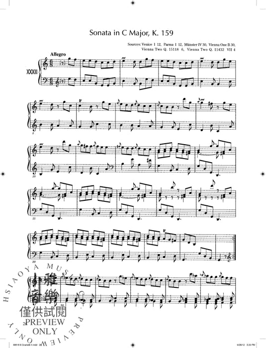 Domenico Scarlatti: Ninety Sonatas in Three Volumes, Volume II 奏鳴曲 | 小雅音樂 Hsiaoya Music