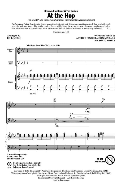 At the Hop SATB | 小雅音樂 Hsiaoya Music