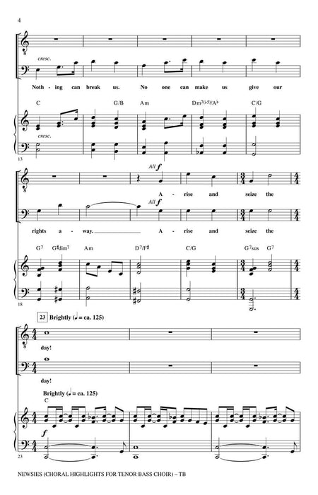 Newsies (Choral Highlights for Tenor Bass Choir) Discovery Level 2 合唱 | 小雅音樂 Hsiaoya Music