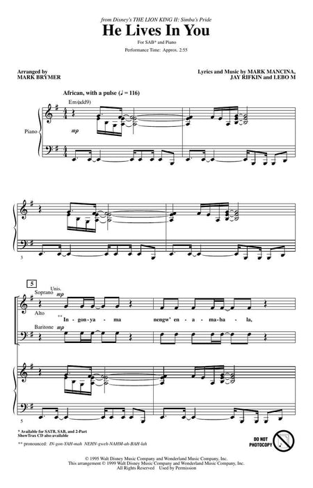 He Lives in You (from The Lion King II: Simba's Pride) | 小雅音樂 Hsiaoya Music