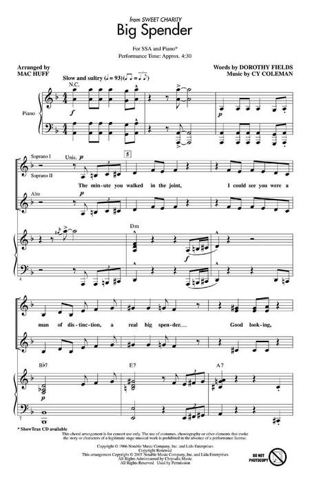 Cy Coleman: Big Spender (Sweet Charity) Choral Pops (from Sweet Charity) 合唱 | 小雅音樂 Hsiaoya Music