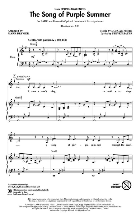 The Song of Purple Summer (from Spring Awakening) | 小雅音樂 Hsiaoya Music