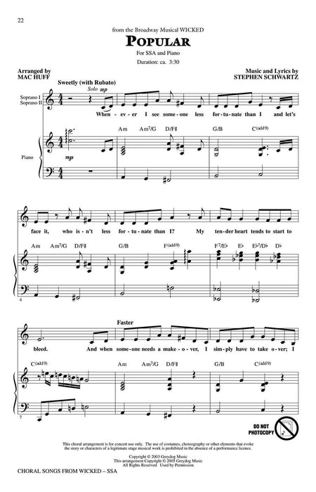 Choral Songs from Wicked (SSA Collection) 合唱 | 小雅音樂 Hsiaoya Music