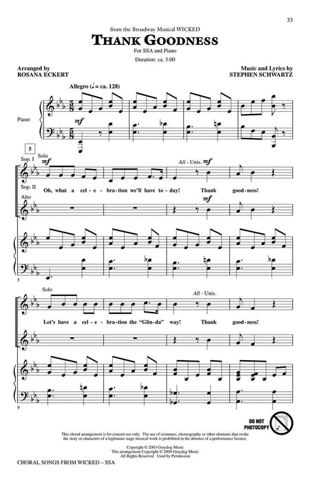 Choral Songs from Wicked (SSA Collection) 合唱 | 小雅音樂 Hsiaoya Music