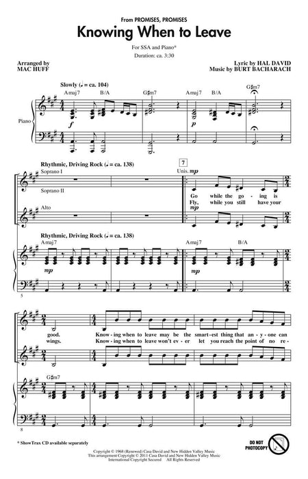 Knowing When to Leave (from Promises, Promises) | 小雅音樂 Hsiaoya Music