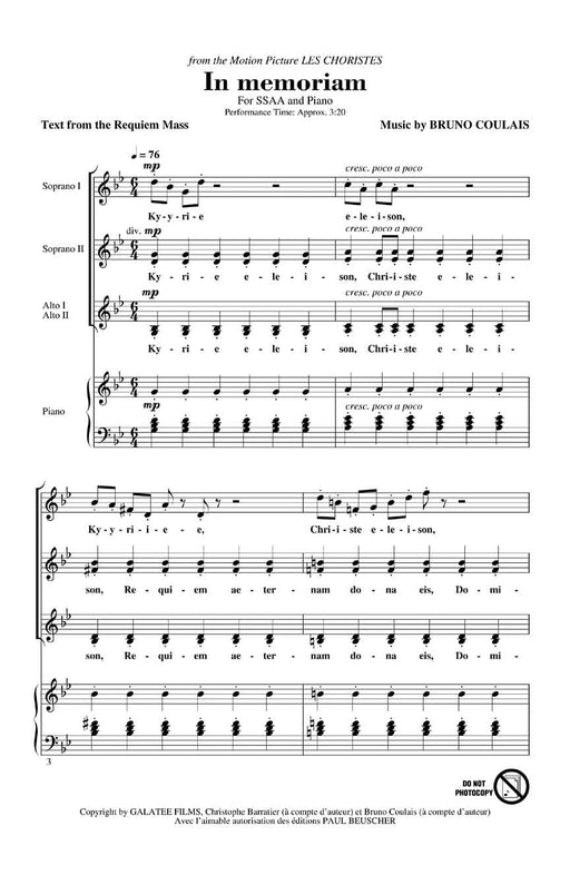In Memoriam from Les Choristes (The Chorus) 合唱 | 小雅音樂 Hsiaoya Music