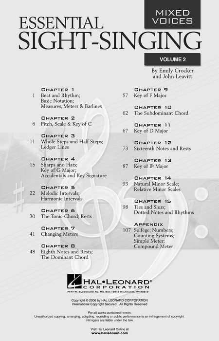 Essential Sight-Singing Volume 2 Mixed Voices 混聲 | 小雅音樂 Hsiaoya Music