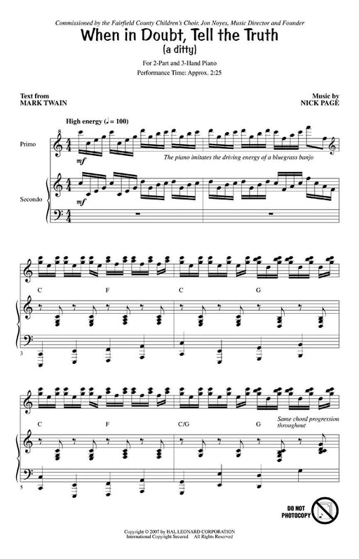 When in Doubt, Tell the Truth (No. 3 from Three Mark Twain Settings) | 小雅音樂 Hsiaoya Music