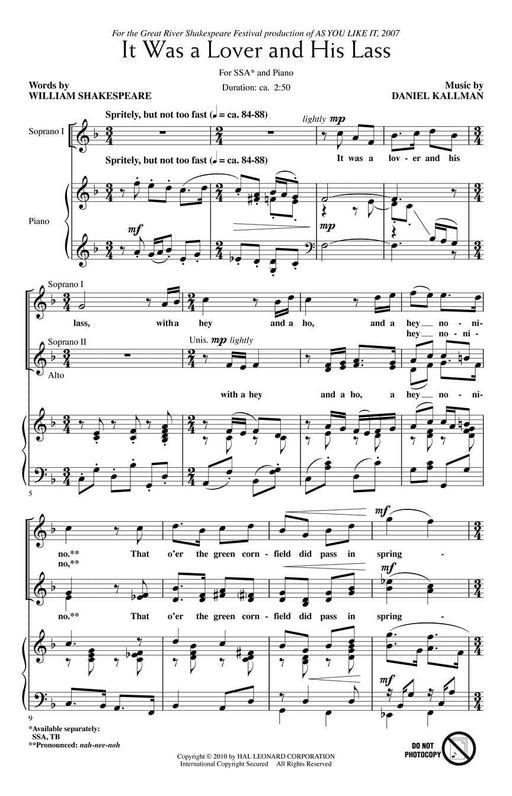 It Was a Lover and His Lass | 小雅音樂 Hsiaoya Music