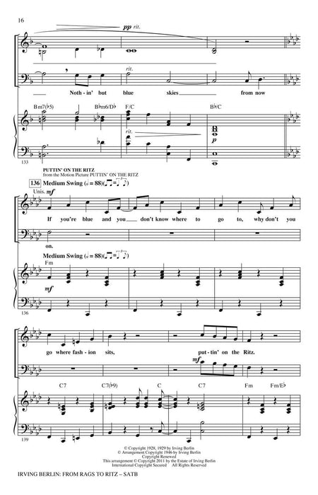 Irving Berlin: From Rags to Ritz (Medley) 組合曲 | 小雅音樂 Hsiaoya Music