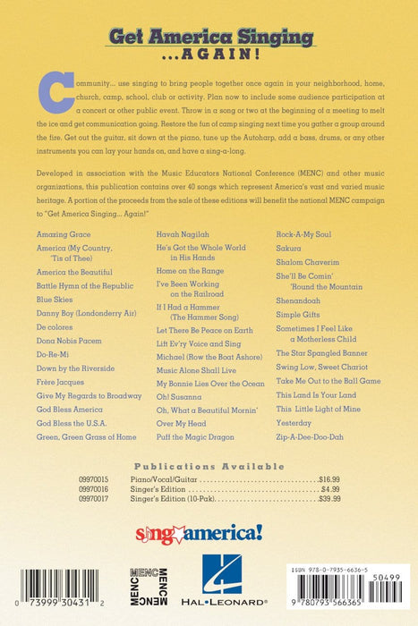 Get America Singing...Again!, Vol. 1 Singer's Edition | 小雅音樂 Hsiaoya Music