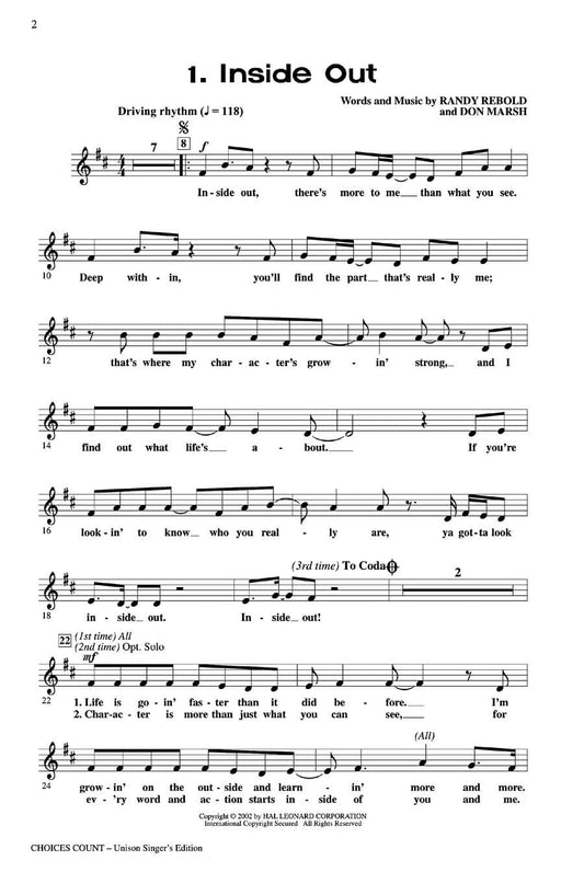 Choices Count (All-School Revue) Unison Teacher Edition 同度 | 小雅音樂 Hsiaoya Music