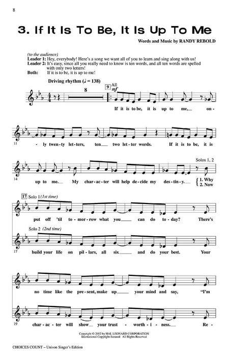 Choices Count (All-School Revue) Unison Singer 5-Pak 同度 | 小雅音樂 Hsiaoya Music