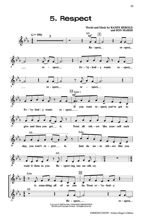 Choices Count (All-School Revue) Unison Teacher Edition 同度 | 小雅音樂 Hsiaoya Music