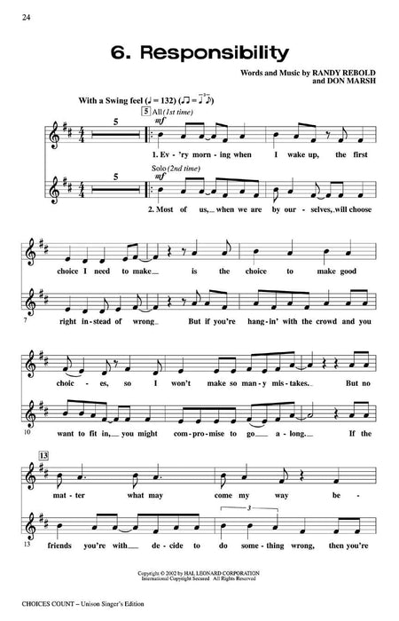 Choices Count (All-School Revue) Unison Teacher Edition 同度 | 小雅音樂 Hsiaoya Music