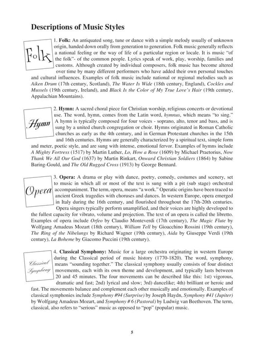 Music Styles Bingo | 小雅音樂 Hsiaoya Music