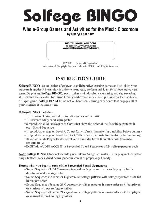 Solfege Bingo Whole-Group Games and Activities | 小雅音樂 Hsiaoya Music