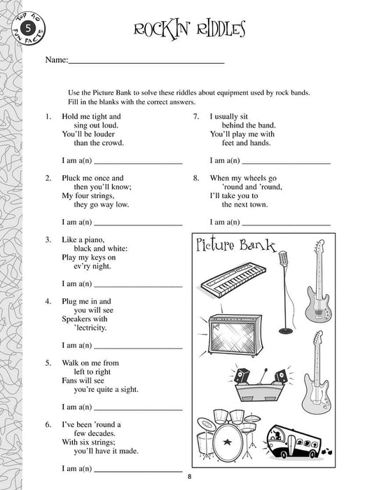 Top 40 Fun Facts: Rock and Roll (Classroom Resource) Ready-to-use Reproducible Activities | 小雅音樂 Hsiaoya Music
