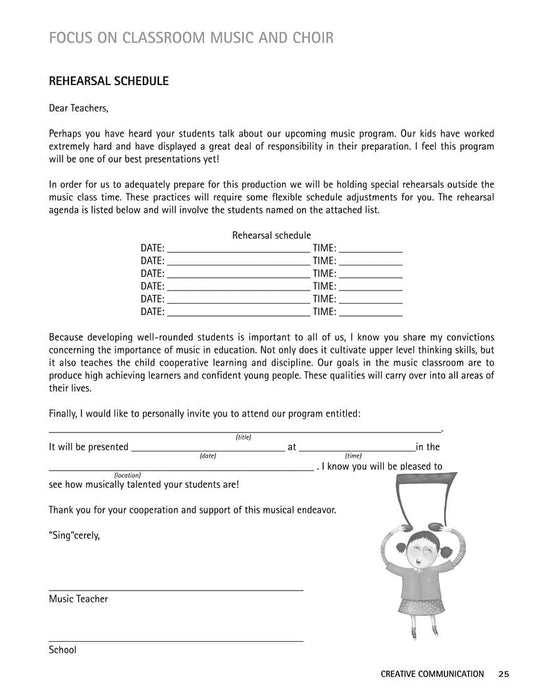 Creative Communication (Classroom Resource) Ready-to-use Letters for K-8 Choral and Classroom Music 合唱 | 小雅音樂 Hsiaoya Music