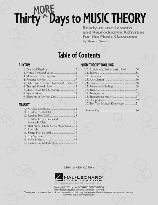 Thirty More Days To Music Theory Ready-to-Use Lessons and Reproducible Activities 音樂理論 | 小雅音樂 Hsiaoya Music