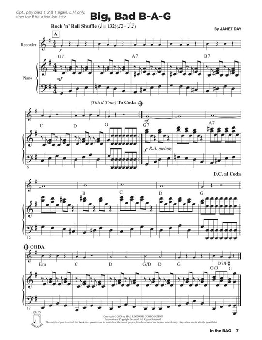 In the B-A-G Collection of Songs for Recorder Using the Notes B-A-G, A | 小雅音樂 Hsiaoya Music