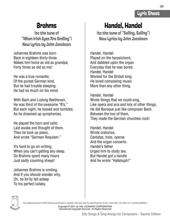 Silly Songs & Sing-Alongs for Composers New Lyrics to Old Favorites | 小雅音樂 Hsiaoya Music