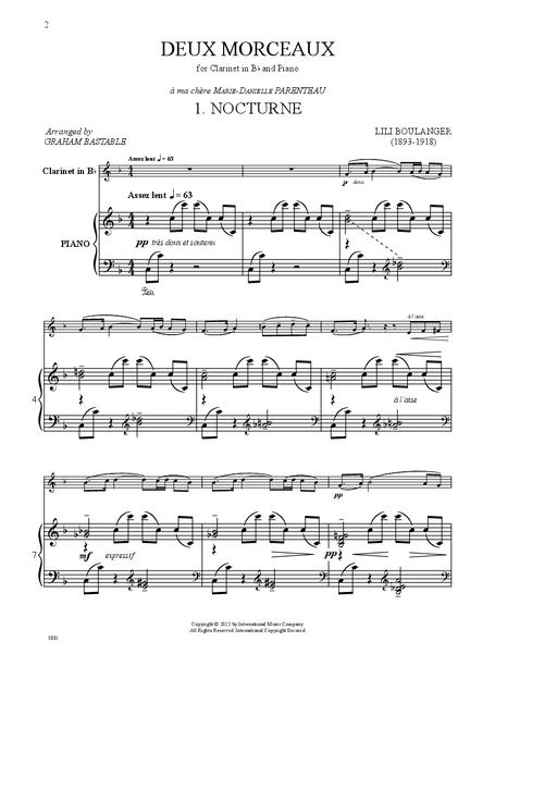 Deux Morceaux: Nocturne and Cortège (BASTABLE, Graham)布朗惹‧莉莉 | 小雅音樂 Hsiaoya Music