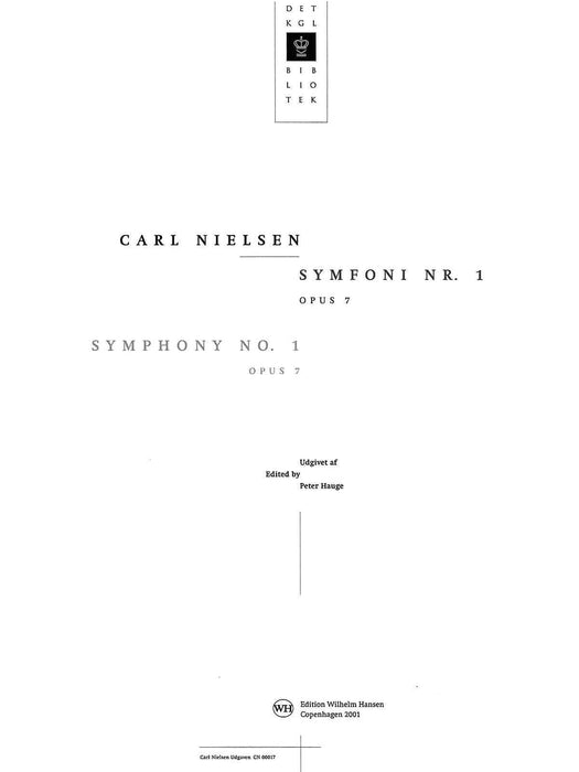 Symphony No. 1, Op. 7 Full Score Carl Nielsen Collected Works Section II: Vol. 1 交響曲 大總譜 | 小雅音樂 Hsiaoya Music