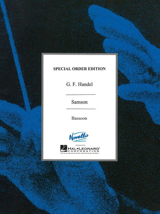 Samson Bassoon Parts Edited By Donald Burrows 韓德爾 | 小雅音樂 Hsiaoya Music