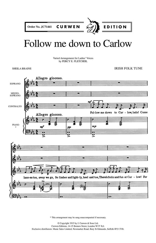 Follow Me Down To Carlow Ssa | 小雅音樂 Hsiaoya Music