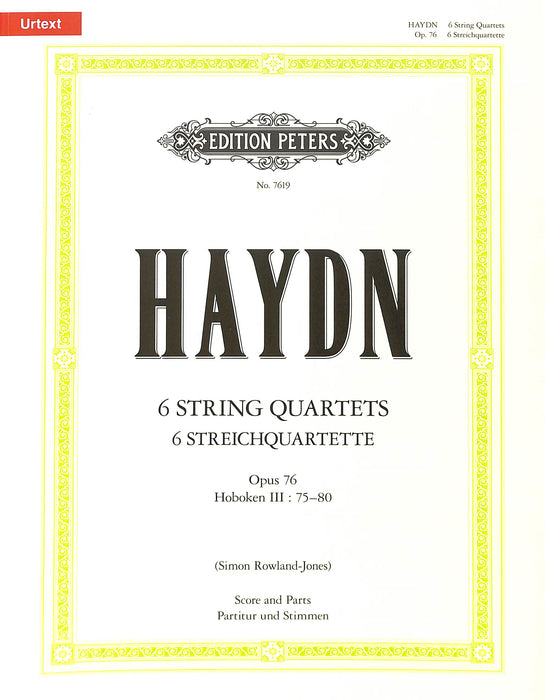 The 6 String Quartets Op.76 (Full Score & Parts)  海頓 弦樂 四重奏 彼得版