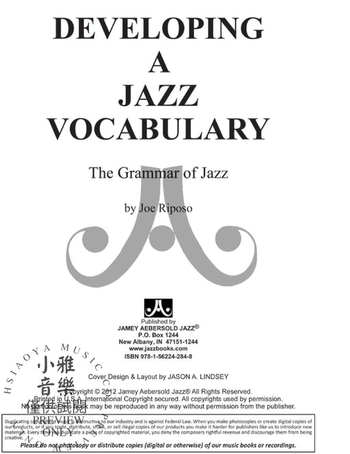 Developing a Jazz Vocabulary 爵士音樂 | 小雅音樂 Hsiaoya Music
