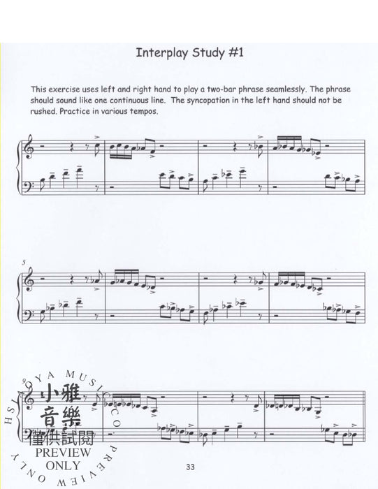 Etudes for Jazz Piano Conversations of the Hands 練習曲 爵士音樂鋼琴 | 小雅音樂 Hsiaoya Music