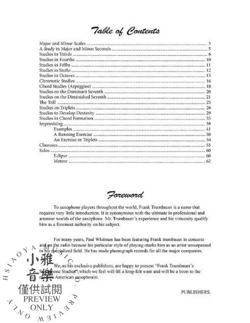 Frank Trumbauer's Saxophone Studies Including Method of Improvising and Technical Secrets 薩氏管 | 小雅音樂 Hsiaoya Music