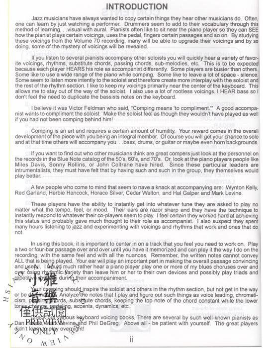 Jazz Piano Voicings Transcribed Comping from Volume 70 Killer Joe Play-A-Long Recording 爵士音樂鋼琴 | 小雅音樂 Hsiaoya Music