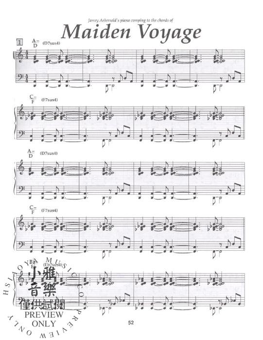 Transcribed Jazz Piano Accompaniment From Jamey Aebersold's Vol. 54 "Maiden Voyage" Play-A-Long 爵士音樂鋼琴 伴奏 | 小雅音樂 Hsiaoya Music