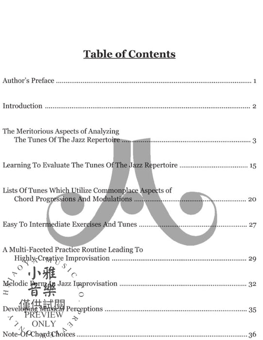 The Jazz Repertoire Selecting, Understanding & Remembering Tunes 爵士音樂 | 小雅音樂 Hsiaoya Music