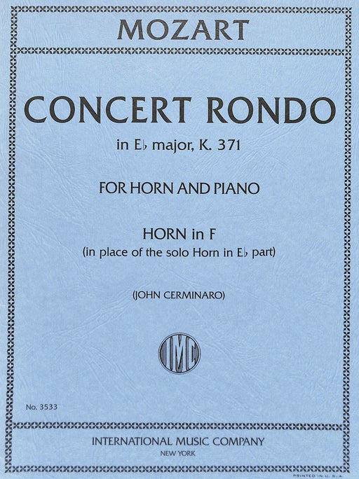 Concert Rondo in Eb Major, K. 371 (in place of the solo Horn in Eb part) 音樂會迴旋曲 大調 法國號 | 小雅音樂 Hsiaoya Music